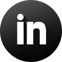 Black white,Circle,High quality,Linkedin,Long shadow,Social,Social media